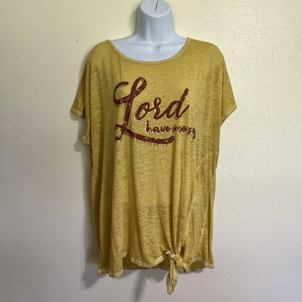 est 1946 top Gold With Lord Have Mercy Design Size 14/16